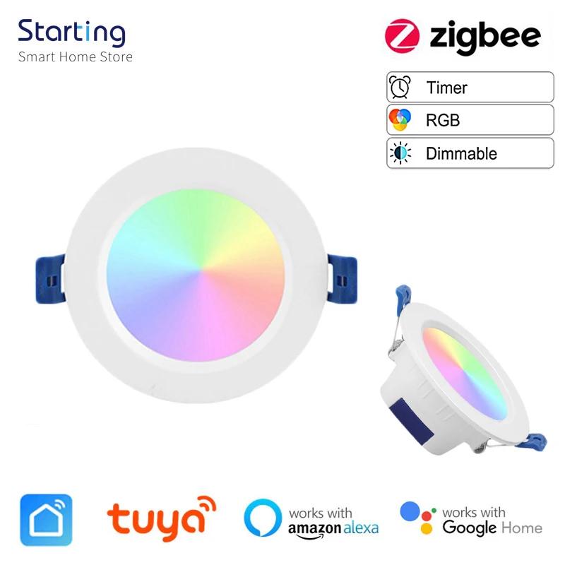 Tuya Zigbee Ʈ LED ٿƮ, RGB ȭ,   Ʈ, ǳ Ʈ , ˷  Ȩ    , 10W, 12W